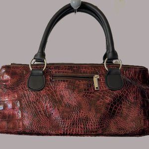 Primeware Insulated Burgundy Wine Clutch Faux Snakeskin Clutch Purse Bag Tote
